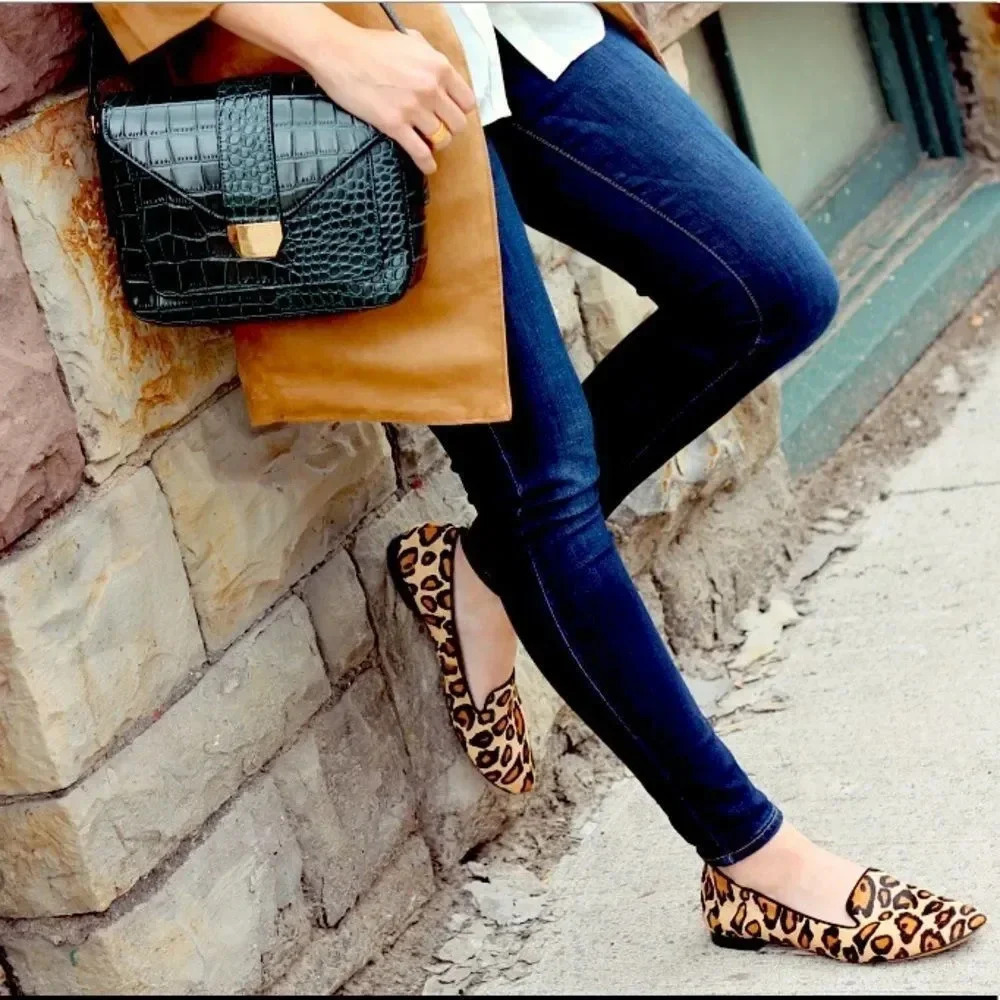 J. Crew Addie Leopard Print Calf Hair Loafers